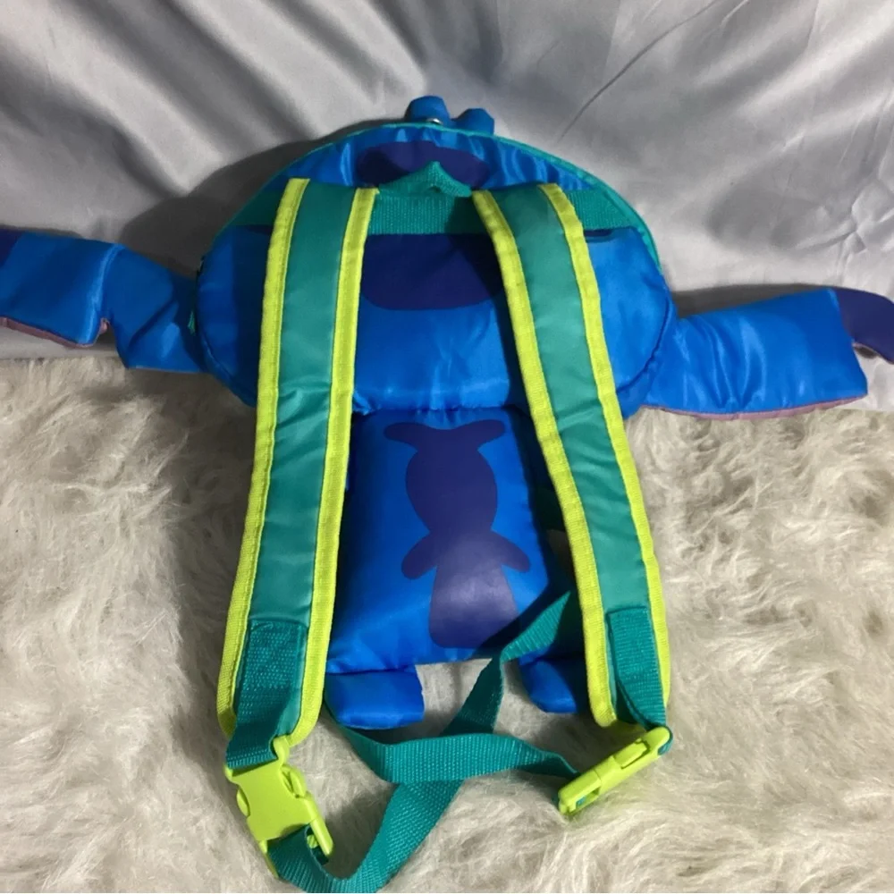 Disney Store Stitch Blue Polyester (Nylon Feel) Padded Backpack